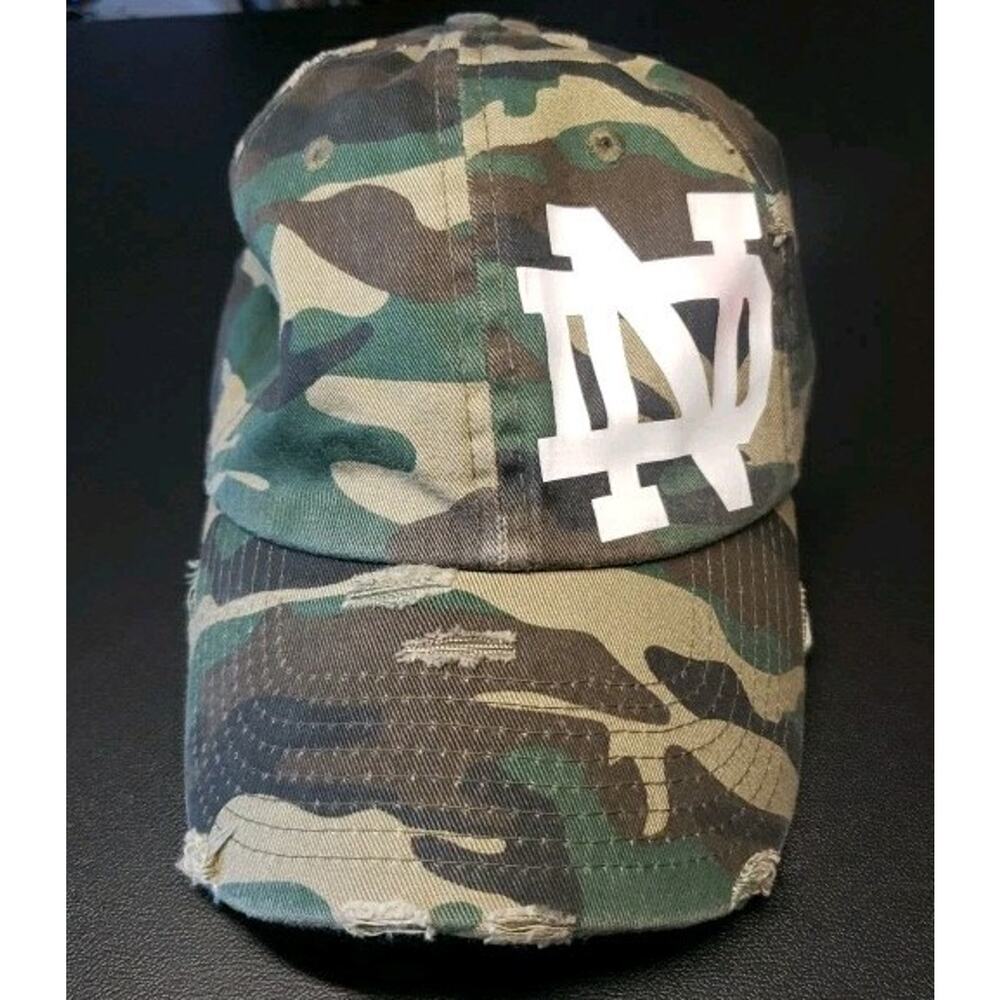 Notre Dame Camouflage Adjustable Hat Kbethos Vintage Distressed